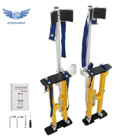 Gm1262440md Thomletha Adjustable 24 Inch -40 Drywall Stilts Aluminum Alloy Construction Tool Yellow