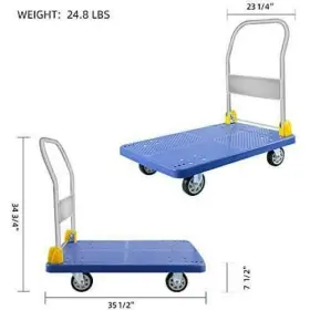 Dhs-ydw1-7858 Tidoin Steel Drywall Cart 880-lbs Load Capacity 360-degree Swivel Wheels Blue #2