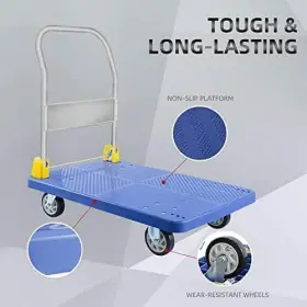Dhs-ydw1-7858 Tidoin Steel Drywall Cart 880-lbs Load Capacity 360-degree Swivel Wheels Blue #3
