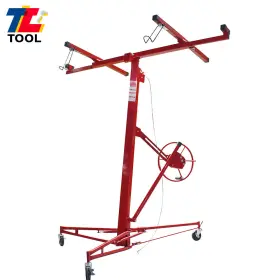 Tl2405174 Tool Library 16ft Drywall Lift 150 Lb Plasterboard Hoist Lifter Carrier Safety Lock Red Us