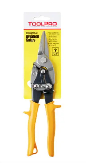 Tool Pro 676308021629 Toolpro Straight Cut Aviation Snips With Yellow Grips
