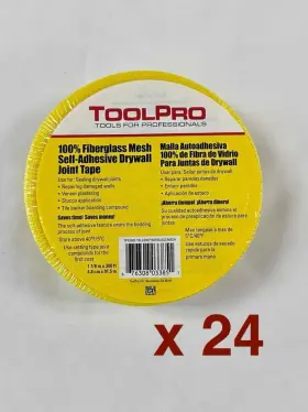 Toolpro 676308033851 Lot Of 24 Fiberglass Mesh Self-adhesive Drywall Tape 1 7/8 Inch X 300ft
