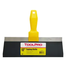 Tp03170 Toolpro Taping Knife 12 Inch Blue Steel For Drywall Finishing. Molded Handle - Lightweig