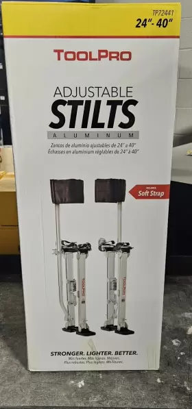 Tp72440 Toolpro Drywall Stilts Aluminum Padded Cuff Adjustable Height 18 Inch - 30