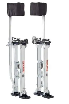 Tp72441 Toolpro Professional Grade Adjustable Aluminum Drywall Stilt Painting 24-40 In With Strap