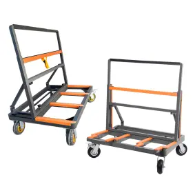 Trecv 080259199540 Folding Drywall Cart Heavy Duty Metal Foldable Panel With Brakes Fun
