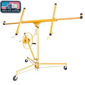 Triple Tree 313042583531 11ft Drywall Lift 150 Lb Capacity Telescopic Adjustable Yellow Heavy Duty