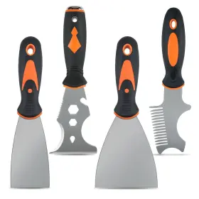 Tudud 600390888457 4pcs Paint Scraper Multi-use Putty Knife Stainless Steel Taping Drywall