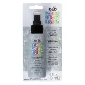26571 Tulip Fabric Paint Permanent Spray On 4 Fl Oz Sparkling Star Silver Glitter