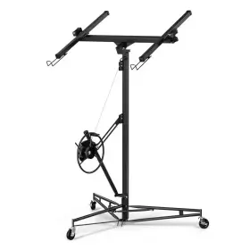 Tunearary 445006532576 16 Ft. Steel Black Drywall Lift Jack Panel Hoist With Adjustable Te
