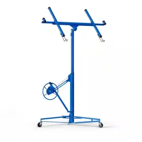 Tunearary 744110762419 16 Ft. Steel Blue Drywall Lift Jack Panel Hoist With Adjustable Tel
