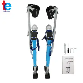 Tr63118 Turitrade Aluminum Tool Stilt 36 Inch - 48 With Knee Pad For Painting Painter Taping Blue