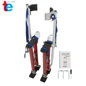 Tr63124 Turitrade 24 Inch - 40 Adjustable Aluminum Tool Drywall Stilt For Taping Paint Red