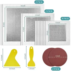 Tu065 Tuzazo 12 Pack Drywall Repair Kit 4/6/8 Inch Aluminum Fiber Mesh Dry White #2