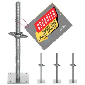 Lh18dt Uscaster Screw Jack Scaffold 18 Inch Adjustable Leveling Solid Silver