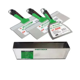 Usg Sheetrock 053722621794 Matrix Stainless Steel Drywall Taping Knife Set 6 Inch -10 -12 With Mud Pan