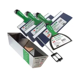 Usg Sheetrock 053722622890 Pro Series Blue Steel Drywall Taping Knife With Matrix Style Handle 4-piece