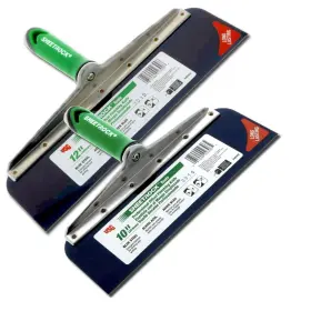 340302 Usg Sheetrock 2-piece Offset Drywall Taping Knife Set - 10 Inch And 12 With Blue Steel Blade