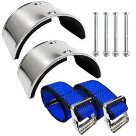 Vh20250921 Vanhuavic Drywall Stilts Kits 2pcs Aluminum Alloy Curved Leg Plates 2 Blue Nylon Stil