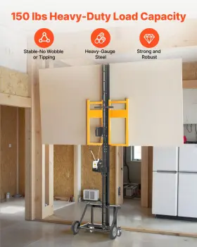 Vevor 197988702863 Drywall Lift 150 Lbs Sheetrock Hoist For Easy Transport 4x16 Ft Panel Yellow