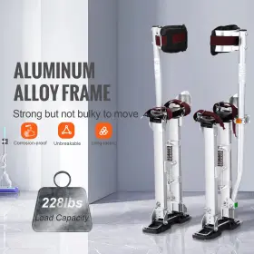 Vevor 313055663602 Drywall Stilts 36ftft-50ftft Adjustable Aluminum Tool With Protective Knee Pa