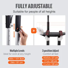 Sgbgqychs2440p55r Vevor Drywall Stilts Aluminum Tool 24ftft-40ftft Adjustable Painting Black #3
