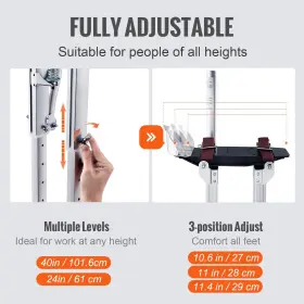 Sgbgqycys2440ee60v0 Vevor Drywall Stilts Aluminum Tool 24ftft-40ftft Adjustable Painting Silver #3