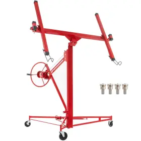 Sgbsjjhsb16ftdlqlv0 Vevor 16ft Drywall Rolling Lifter Panel Hoist Jack Lift 150lb With Lockable Wheels