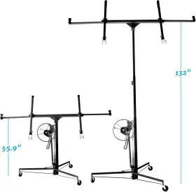 Yc810 Voohek Yc812 Drywall Lift Panel Hoist Sheetrock Jack Lifter For Ceiling Rolling #3