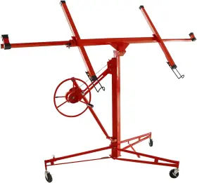 Vowagh Hx2448 11ft Drywall Lifter Panel Hoist Dry Wall Rolling Caster Red