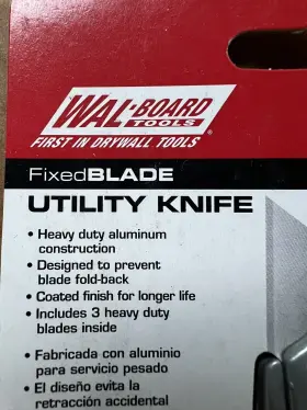 K-799 Wal-board Lot Of 2 New Tools Fixed Blade Utility Knife Knives #2