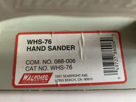 Whs-76 Wal-board Tools 4-3/16 Inch X 11 Plastic Hand Sander Nos