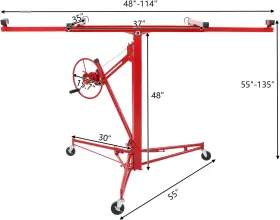 Lift-0131 Winado 11 Ft Drywall Lift Panel Rolling Hoist Jack Lifter Sheetrock Red #3