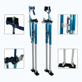 Wish2016 414307033205 36 Inch -50 Drywall Stilts Painters Walking Taping Finishing Adjustable Tools Blue