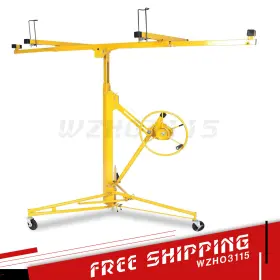 Rf49158 Wzho3115 11ft 150lbs Drywall Lift Panel Hoist Plasterboard Sheetrock Jack Rolling