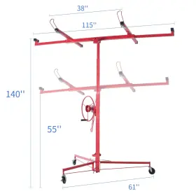 W167683066 Yellowcat Drywall Panel Lifter Jack Rolling Caster Hoist 11ft Red #2