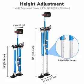 Yescom 08set001-244003wingb Drywall Stilts With Wing Bolt Replacement 24 Inch -40 Aluminum Tool #3