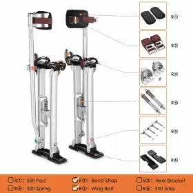 Yescom 08set003-strapwingb Stilt Soles Heel Bracket Leg Strap Pad Replacement Kit For Drywall #2