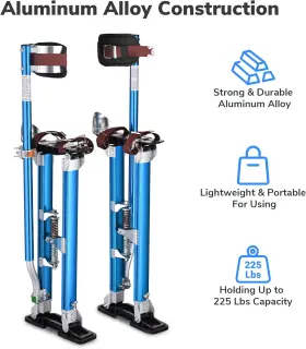 08sti002-2440b03.v1 Yescom Drywall Stilts 24 Inch -40 Adjustable Aluminum Tool Stilt With Knee Pads Prot #3
