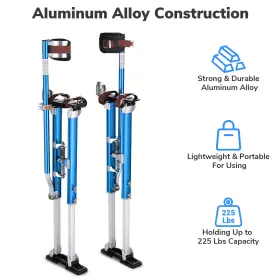 08sti003-3650-03 Yescom 36 Inch - 50 Aluminum Drywall Stilts Adjustable For Painting Painter Taping Blue #3