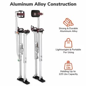 08sti003-3650-11 Yescom 36 Inch - 50 Aluminum Drywall Stilts Adjustable For Painting Painter Taping Silver #3