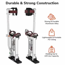 08sti005-1624-11 Yescom Adjustable Drywall Stilts 16 Inch -24 Aluminum Work Tool Painting Pruning #3