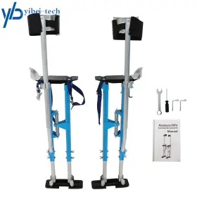 Yi220913t Yibei-tech Adjustable Aluminum Painter Taping Drywall Stilts 36 Inch - 48 Tool Stilt Blue