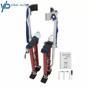 Yi220934t Yibei-tech Adjustabl Aluminum Drywall Stilts Tool 24-40 In For Taping Painting Painter Red