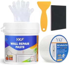 Ykf 744110175240 Drywall Repair Kit 18 Oz - Spackle Paste With Scraper And 2x Self-adhesive P