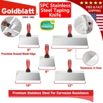Goldblatt 5PCS Stainless Steel Taping Knife 6'' 8''10''12'' 14'' Drywall Knives. Fixed Price $31.99.