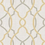 Nuwallpaper Sausalito Taupe And Yellow Vinyl Peel Stick. Fixed Price $33.59.