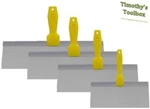 4-PIECE Wal-board Drywall Taping Knife Set Stainless Steel 6"-8"-10"-12". Fixed Price $42.99.