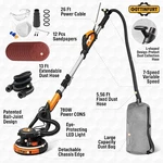 Drywall Sander For Ceiling With Vacuum 900-1800RPM 14" Dust Hose 26" Power Cable. Fixed Price $159.99.