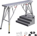 Hiyougo Scaffolding Adjustable Height, Work Platform, Silver. Fixed Price $140.99.